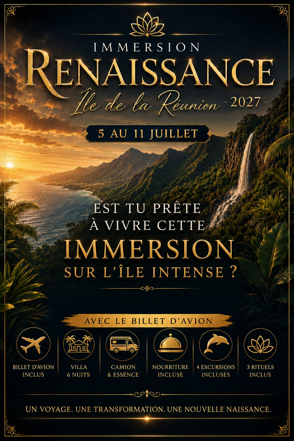 Affiche Immersion Renaissance à l'Île de La Réunion, du 5 au 11 juillet 2027