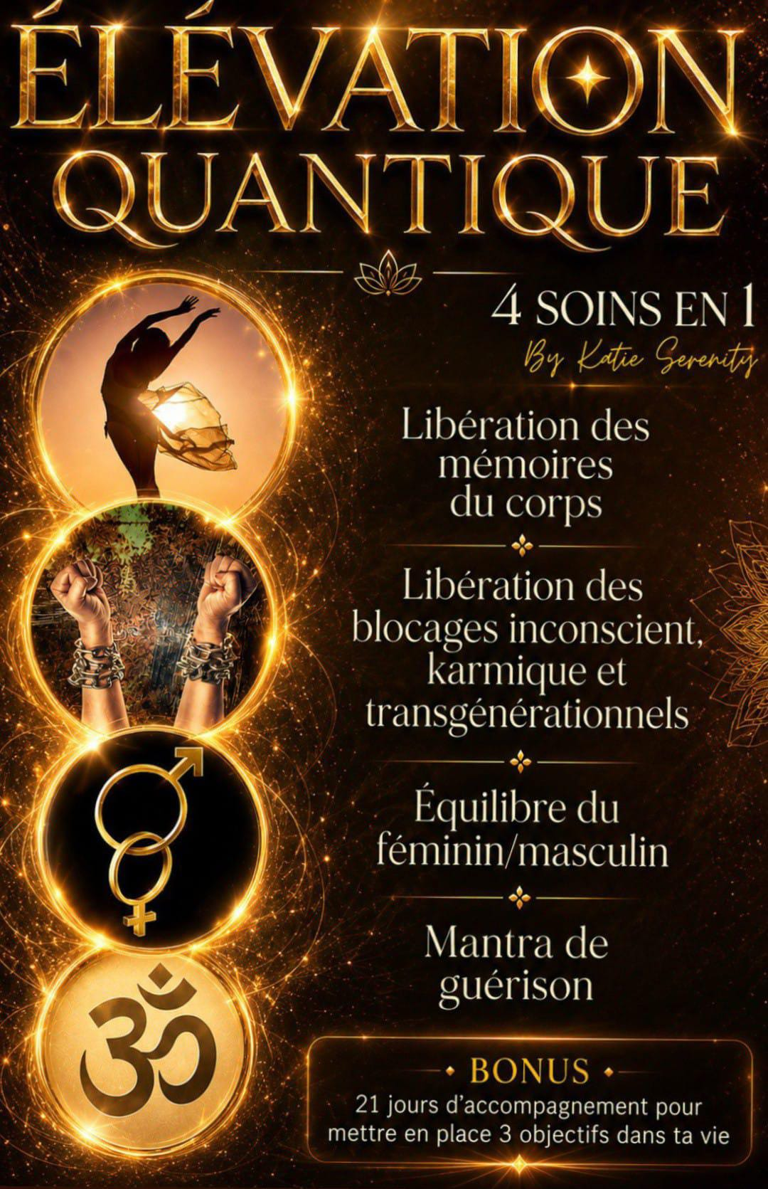 Affiche Élévation Quantique : 4 soins en 1 par Katie Serenity